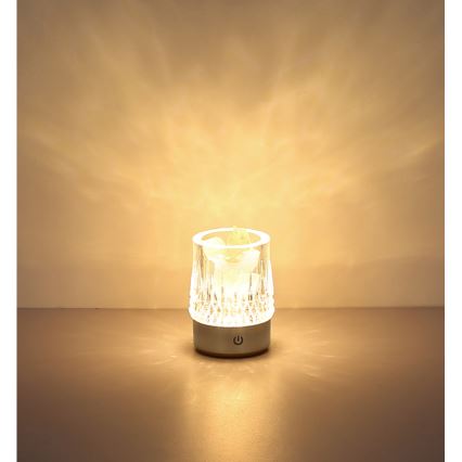 Globo - Lampe de table tactile dimmable à LED, 1W/5V, 3000K, 1200 mAh, argent