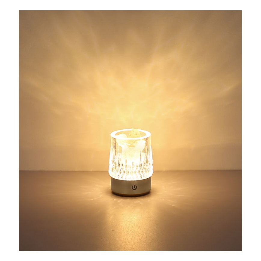 Globo - Lampe de table tactile dimmable à LED, 1W/5V, 3000K, 1200 mAh, argent