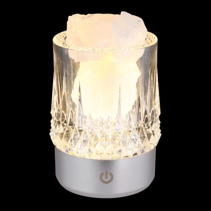 Globo - Lampe de table tactile dimmable à LED, 1W/5V, 3000K, 1200 mAh, argent