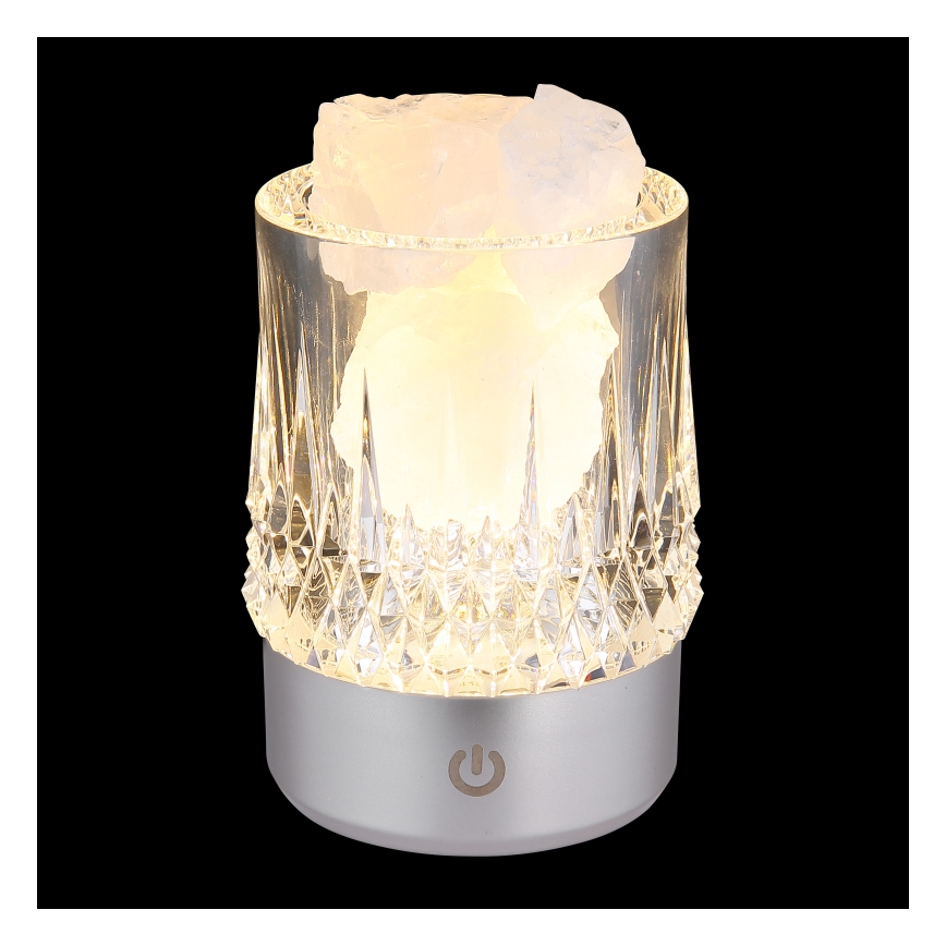 Globo - Lampe de table tactile dimmable à LED, 1W/5V, 3000K, 1200 mAh, argent