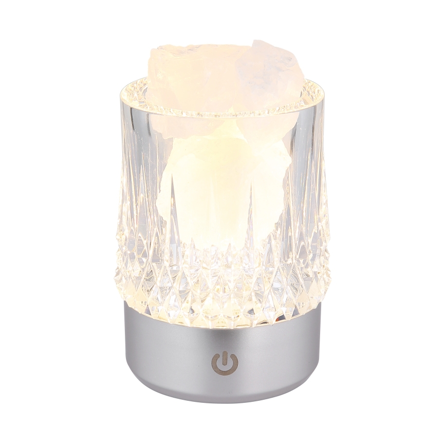 Globo - Lampe de table tactile dimmable à LED, 1W/5V, 3000K, 1200 mAh, argent
