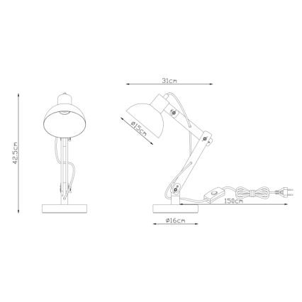 Globo - Lampe de table 1xE27/40W/230V hêtre