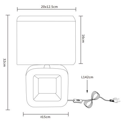 Globo 21603 - lampe de table KILAUEA 1xE14/40W/230V