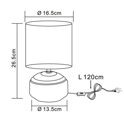 Globo - Lampe de table 1xE14/40W/230V grise/céramique