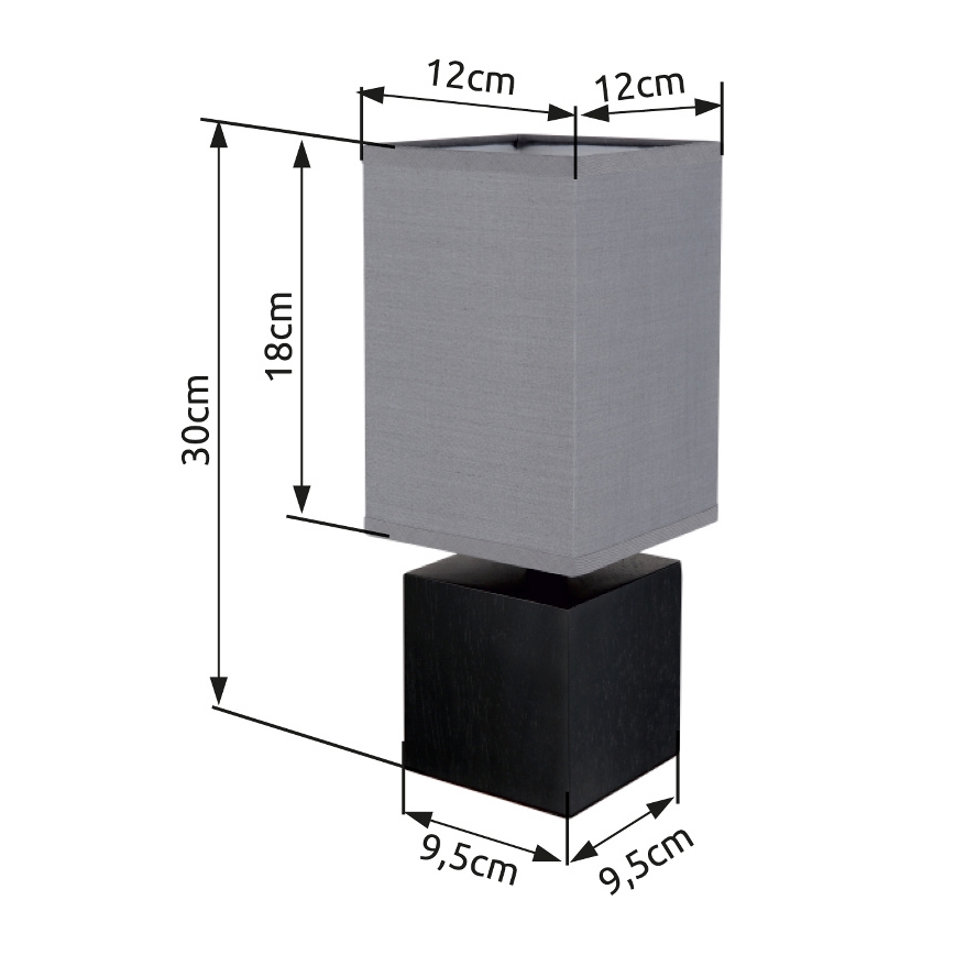 Globo 21628ALU - Lampe de table VALENTINO 1xE27/7W/230V noir/anthracite