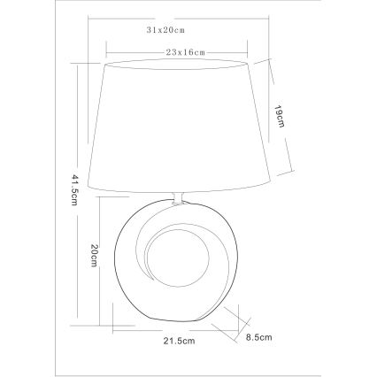 Globo 21641T - lampe de table JEREMY 1xE27/40W/230V