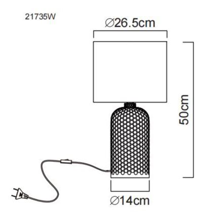 Globo - Lampe de table 1xE27/60W/230V blanc