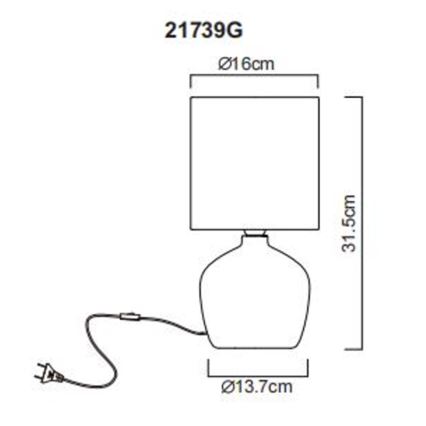Globo - Lampe de table 1xE14/40W/230V gris