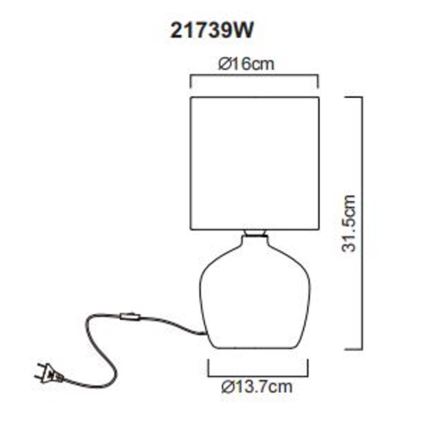 Globo - Lampe de table 1xE14/40W/230V blanc