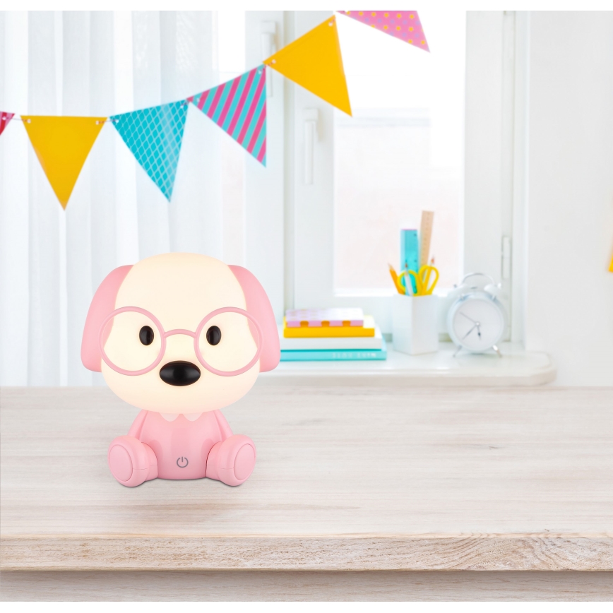 Globo - Petite veilleuse à intensité variable rechargeable pour enfants LED/1W/5V 500 mAh rose