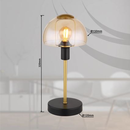 Globo - Table tactile lampe 1xE14/25W/230V noir/doré