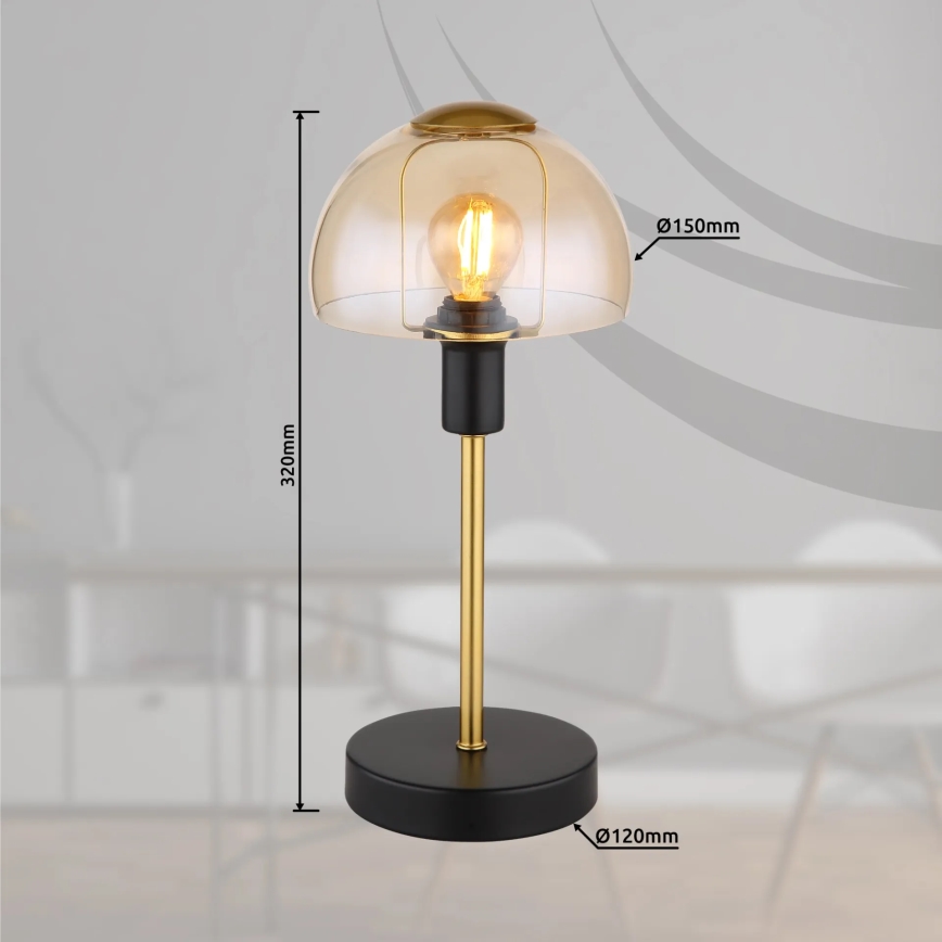 Globo - Table tactile lampe 1xE14/25W/230V noir/doré