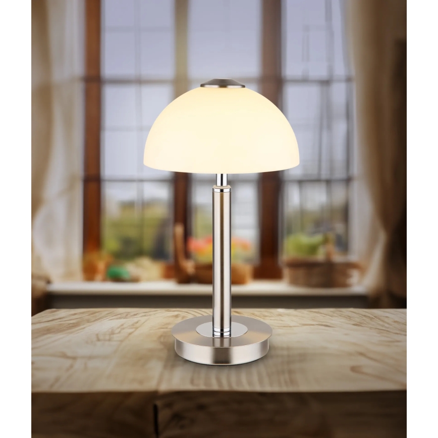 Globo - Lampe de table tactile à LED dimmable, 7 W, 230 V, 3000 K, chrome mat