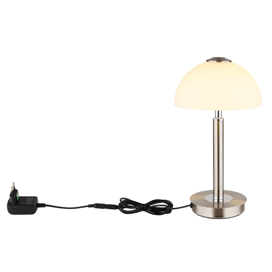 Globo - Lampe de table tactile à LED dimmable, 7 W, 230 V, 3000 K, chrome mat