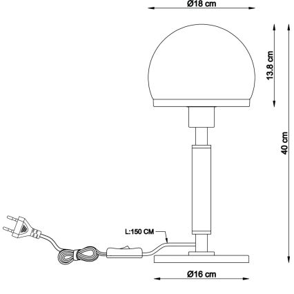 Globo - Lampe de table 1xE27/40W/230V doré