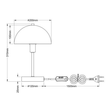 Globo - Lampe de table 1xE14/40W/230V noire