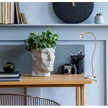 Globo - Lampe LED flexible à pince LED/3W/230V chrome mat