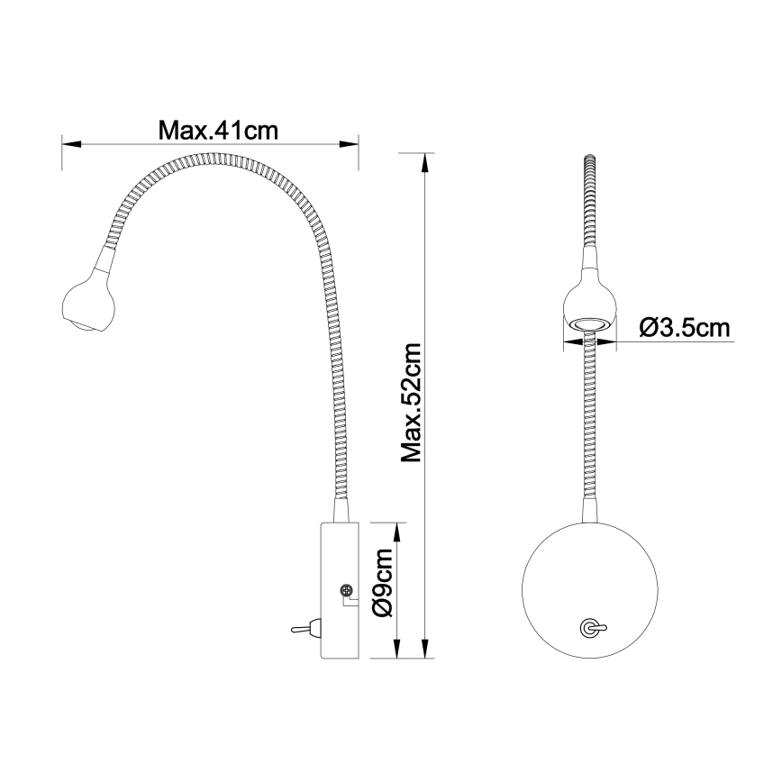 Globo 24109W - Petite lampe flexible SERPENT 1xLED/3W/230V