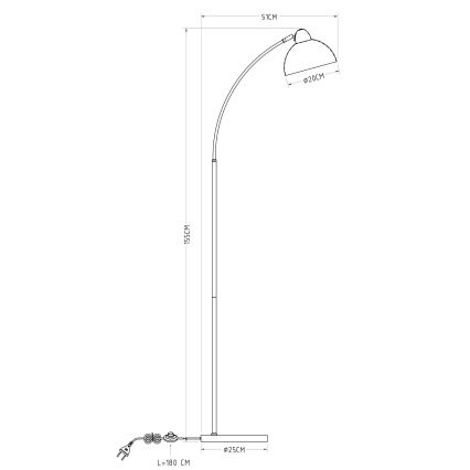 GLOBO 24703SN - Lampadaire ANITA 1xE27/40W/230V