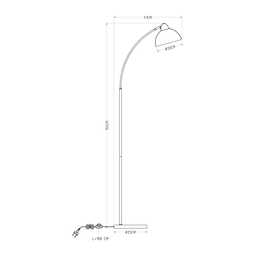 GLOBO 24703SW - Lampadaire ANITA 1xE27/40W/230V