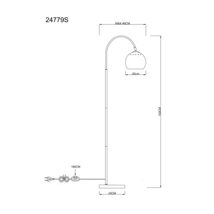 Globo - Lampadaire 1xE27/60W/230V beige