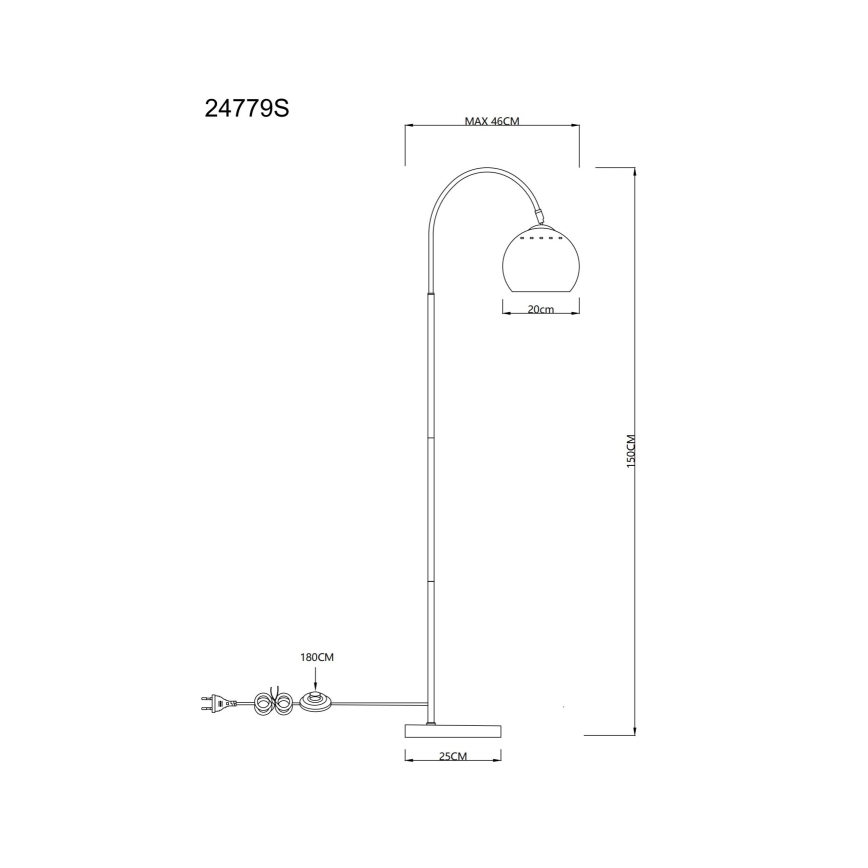 Globo - Lampadaire 1xE27/60W/230V beige