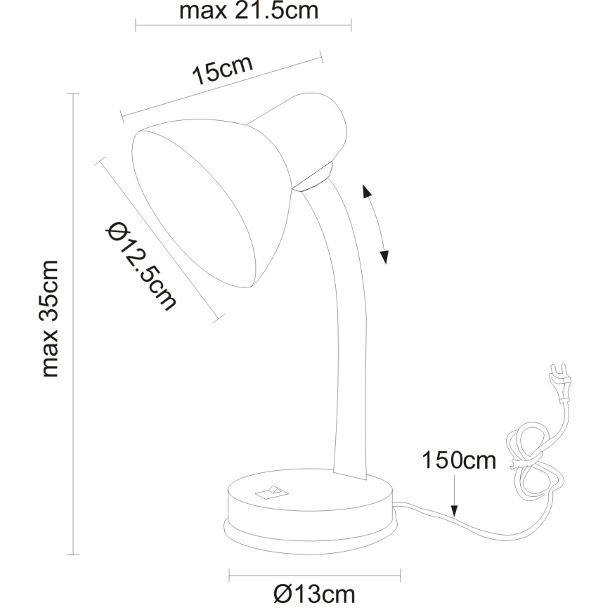 Globo - Lampe de table 1xE27/40W/230V noire