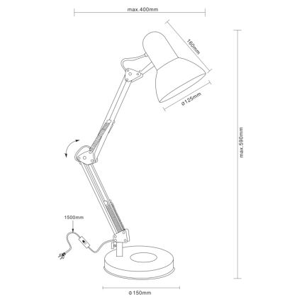 GLOBO 24880 - lampe de table FAMOUS 1xE27/40W