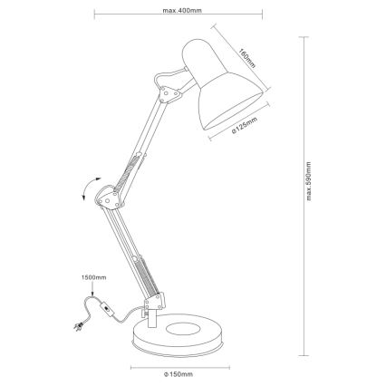 GLOBO 24881 - lampe de table FAMOUS 1xE27/40W