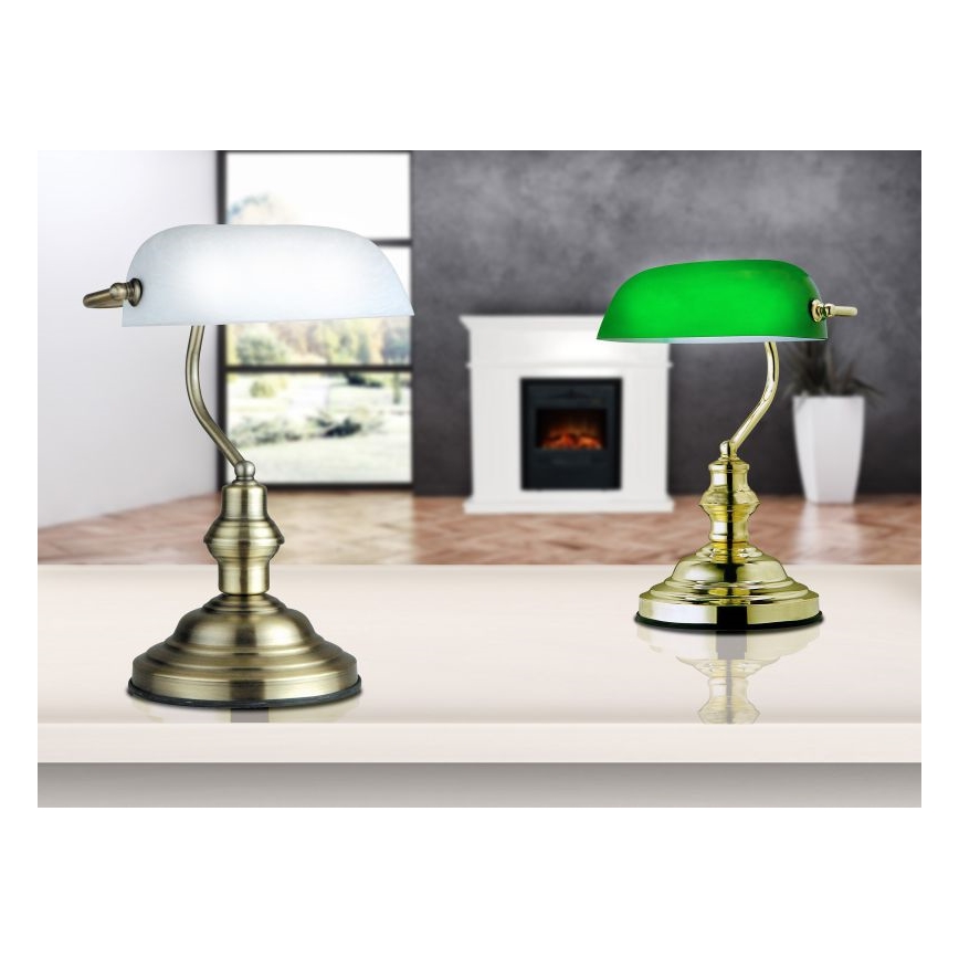 GLOBO 2492 - lampe de table ANTIQUE 1xE27/60W blanc-patine