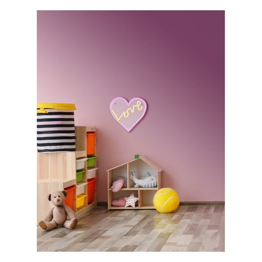 Globo - Décoration murale LED néon LED/3W/USB cœur