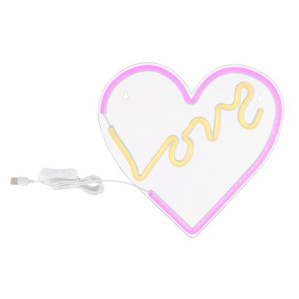 Globo - Décoration murale LED néon LED/3W/USB cœur