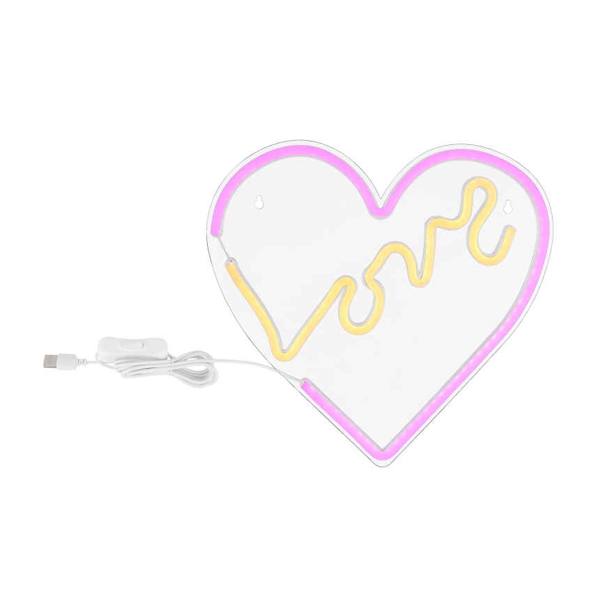 Globo - Décoration murale LED néon LED/3W/USB cœur