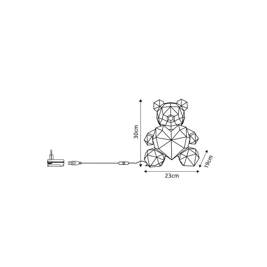 Globo - Décoration de table LED en coffret cadeau LED/6W/5V USB Ours