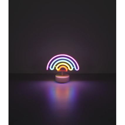Globo - Décoration de table néon LED/2W/3xAA arc-en-ciel