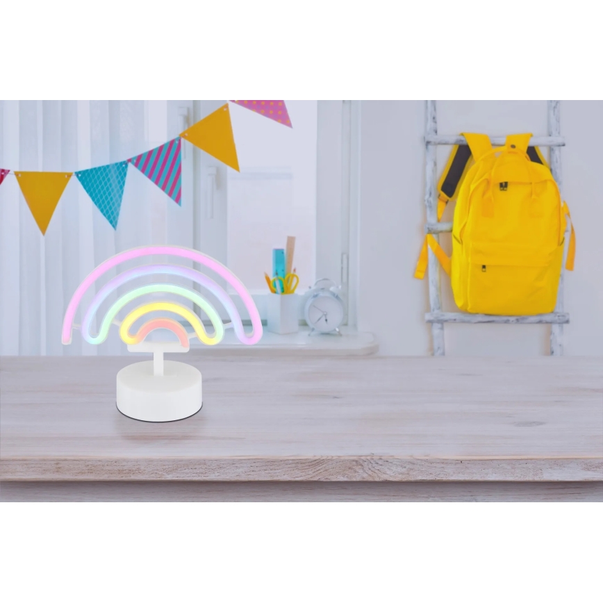 Globo - Décoration de table néon LED/2W/3xAA arc-en-ciel