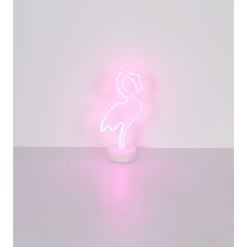 Globo - Décoration de table néon LED/2W/3xAA flamant rose