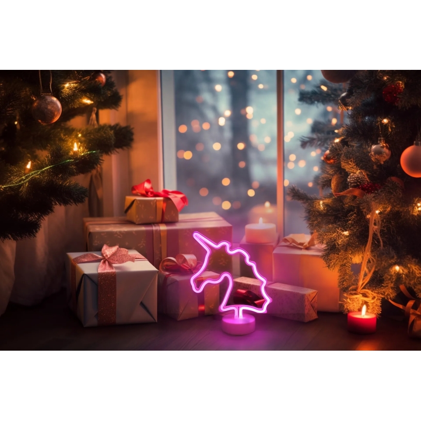 Globo - Décoration de table néon LED/2W/3xAA licorne