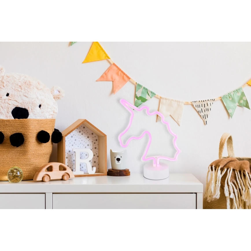 Globo - Décoration de table néon LED/2W/3xAA licorne