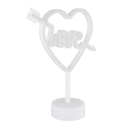 Globo - Décoration de table néon LED/2W/3xAA coeur