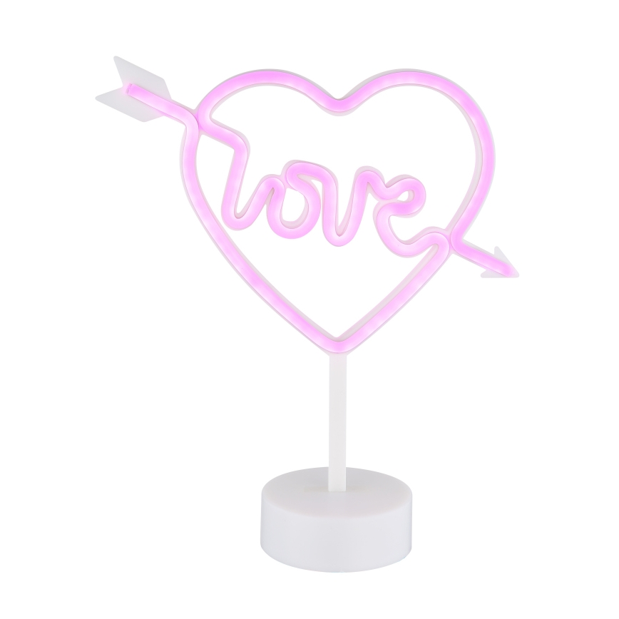 Globo - Décoration de table néon LED/2W/3xAA coeur