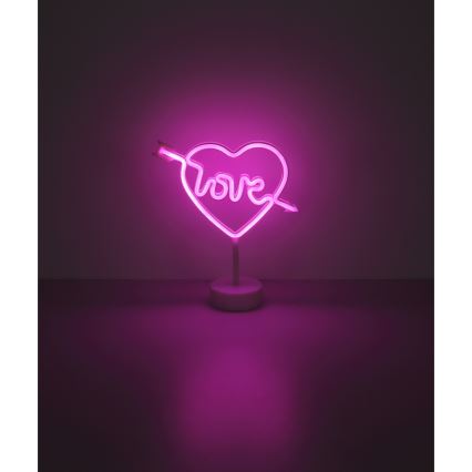 Globo - Décoration de table néon LED/2W/3xAA coeur