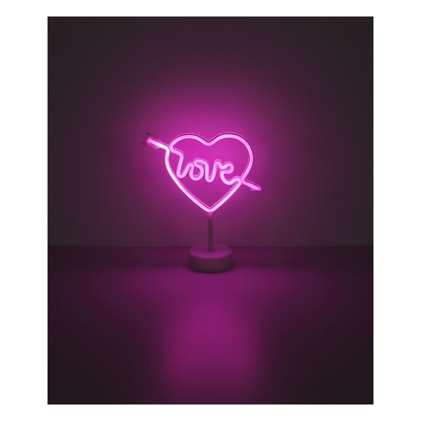 Globo - Décoration de table néon LED/2W/3xAA coeur