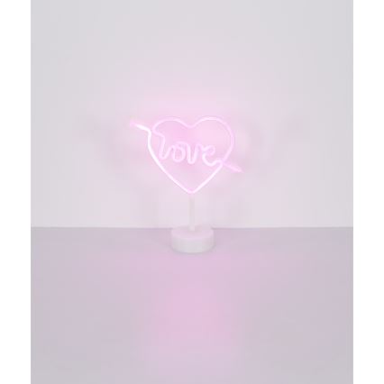 Globo - Décoration de table néon LED/2W/3xAA coeur