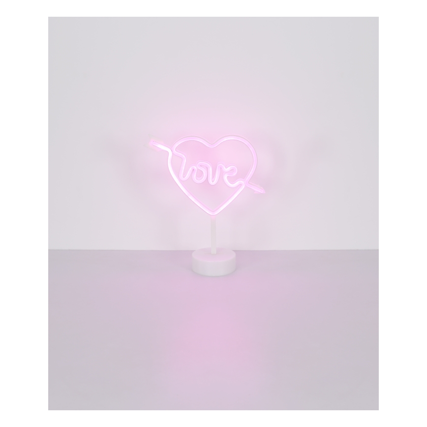Globo - Décoration de table néon LED/2W/3xAA coeur