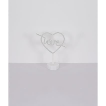 Globo - Décoration de table néon LED/2W/3xAA coeur