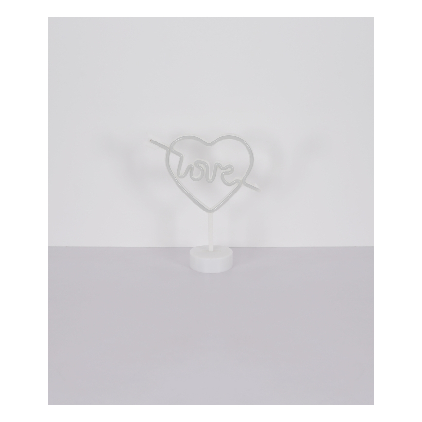 Globo - Décoration de table néon LED/2W/3xAA coeur