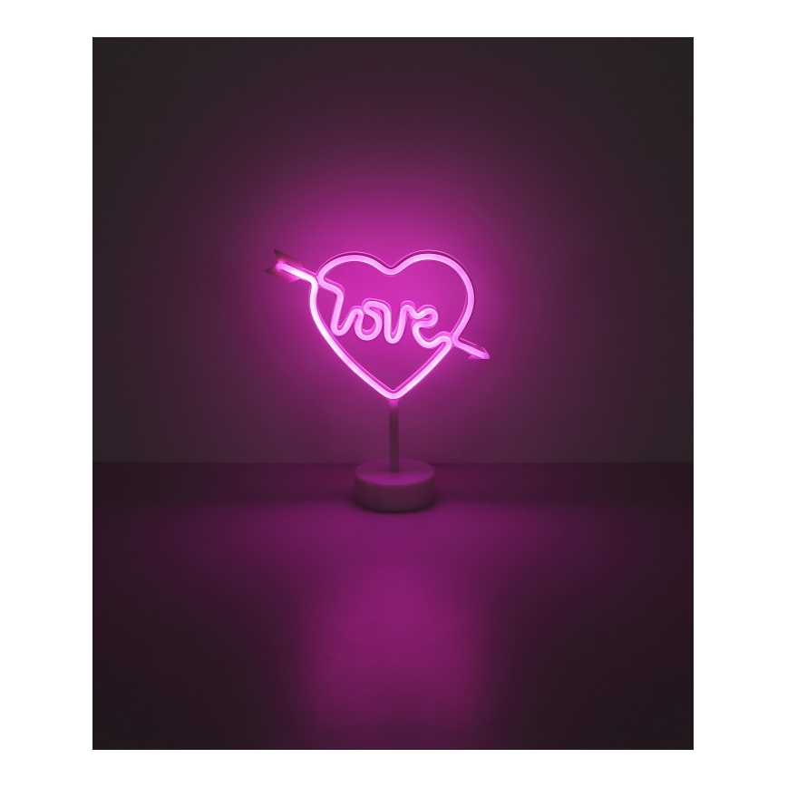 Globo - Décoration de table LED néon LED/2W/3xAA cœur