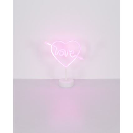 Globo - Décoration de table LED néon LED/2W/3xAA cœur