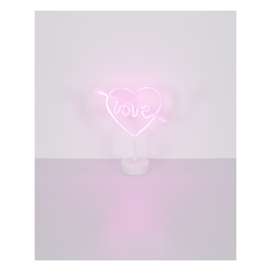 Globo - Décoration de table LED néon LED/2W/3xAA cœur